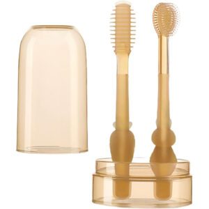 silicone baby tongue cleaner and toothbrush boilable & bpa free