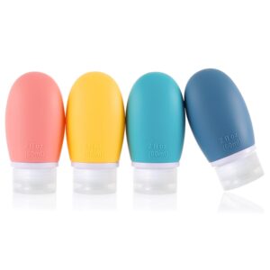 custom silicone travel bottles 60ml – leak proof, squeezable, refillable with cross valve – bpa free, fda/lfgb certified