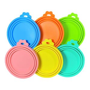 custom silicone pet food can covers universal fit for 3oz to 13oz cans, bpa free & reusable
